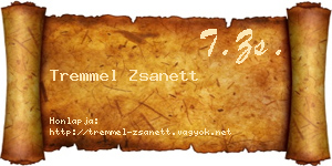 Tremmel Zsanett névjegykártya